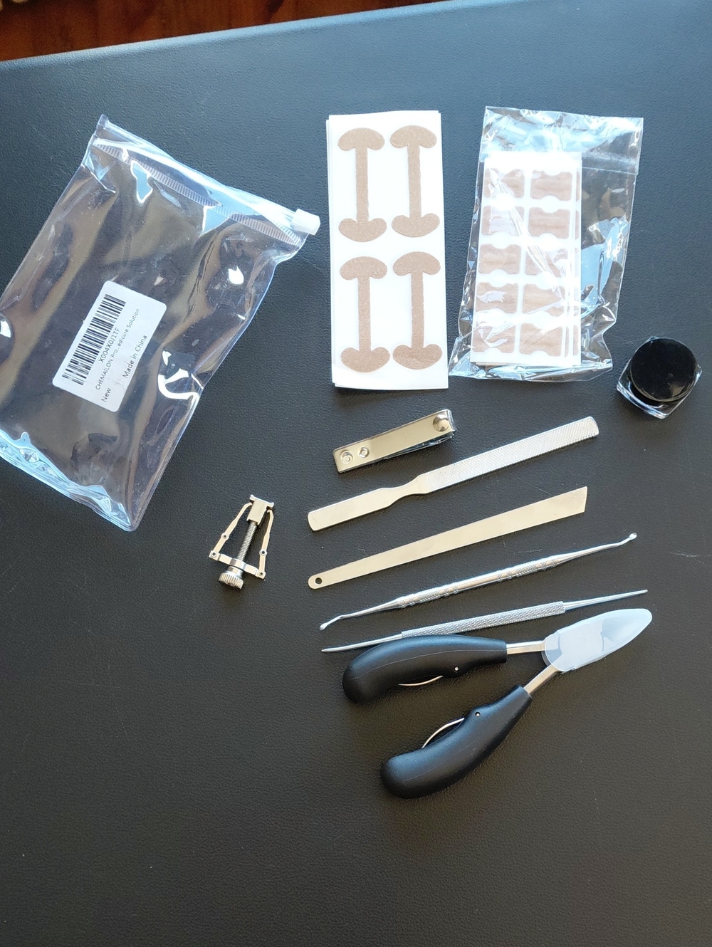 Men's Black Grooming Kit with Metal Tools